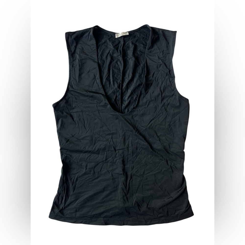 FREE PEOPLE INTIMATELY SECOND SKIN BLACK WOODLAND CAMI SCOOP TANK SMALL WOMENS - Picture 2 of 7